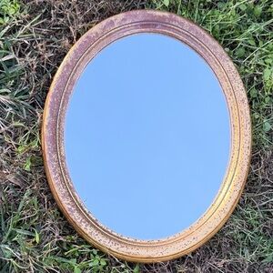 Elegant Gold Oval Wall Mirror